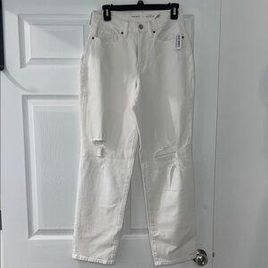 Old Navy White Curvy Loose Jeans